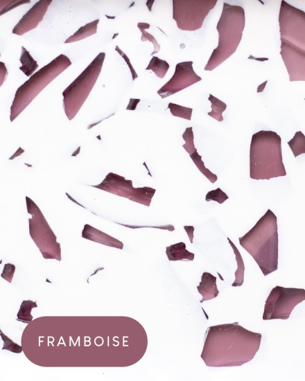 PORTE-SAVON  À RAINURES ECO-TERRAZZO - Framboise