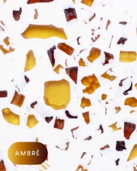 PORTE-SAVON  À RAINURES ECO-TERRAZZO - Ambré