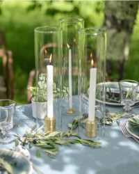 BOUGEOIR LAITON ART DECO - FOLIES 1920 (lot de 2)