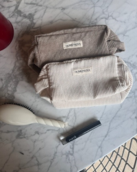 TROUSSE DE TOILETTE - Velours côtelé écru