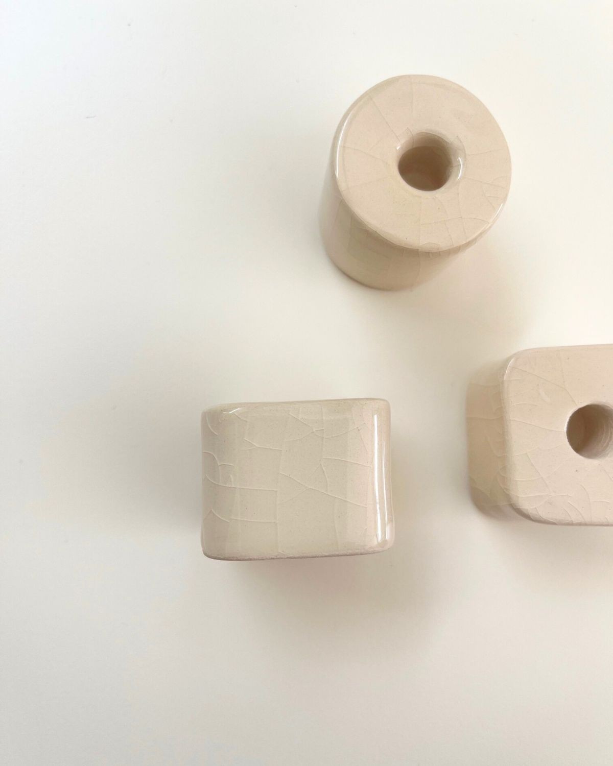 TRIO BOUGEOIRS CERAMIQUE - Craquelé