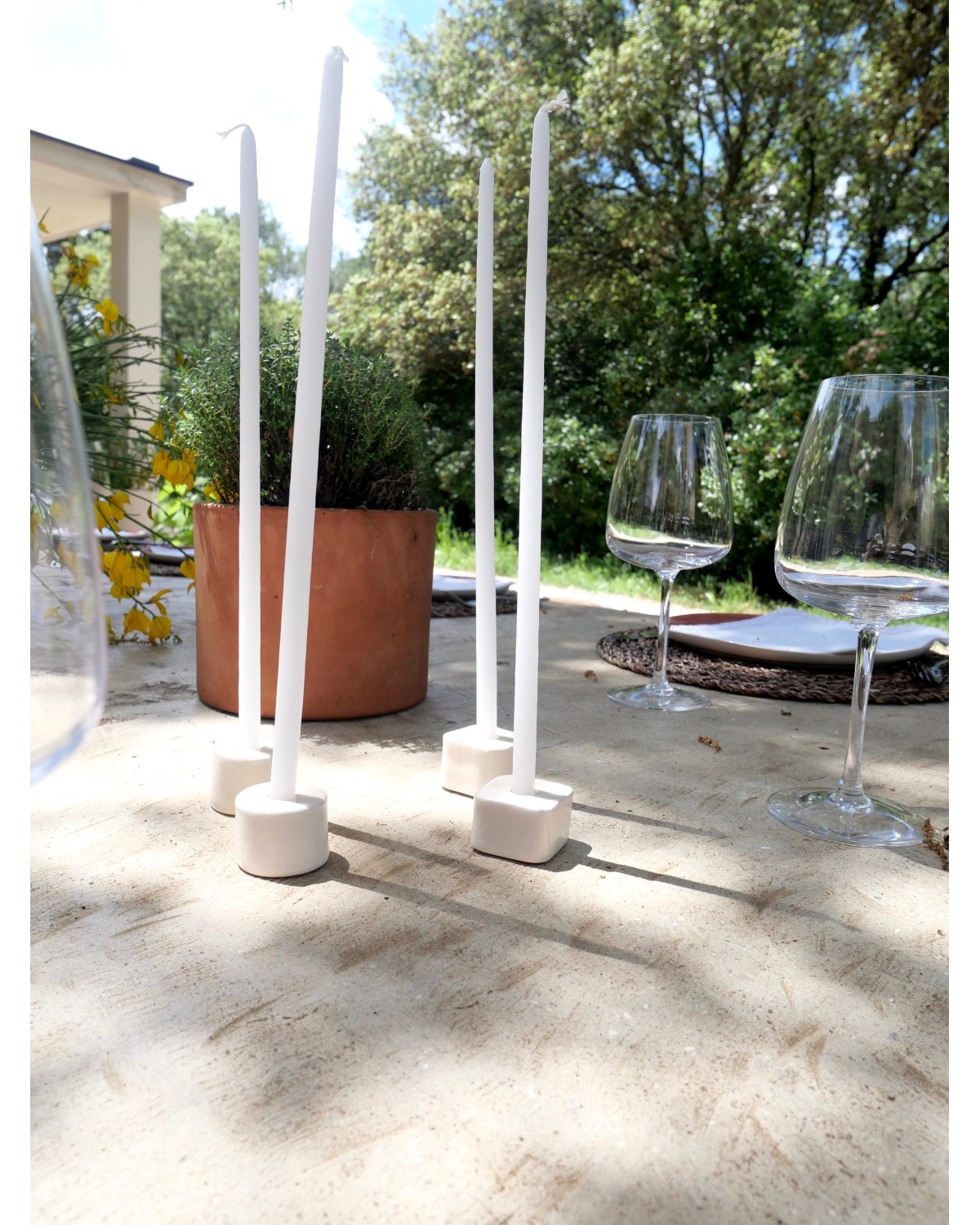 TRIO BOUGEOIRS CERAMIQUE - Craquelé