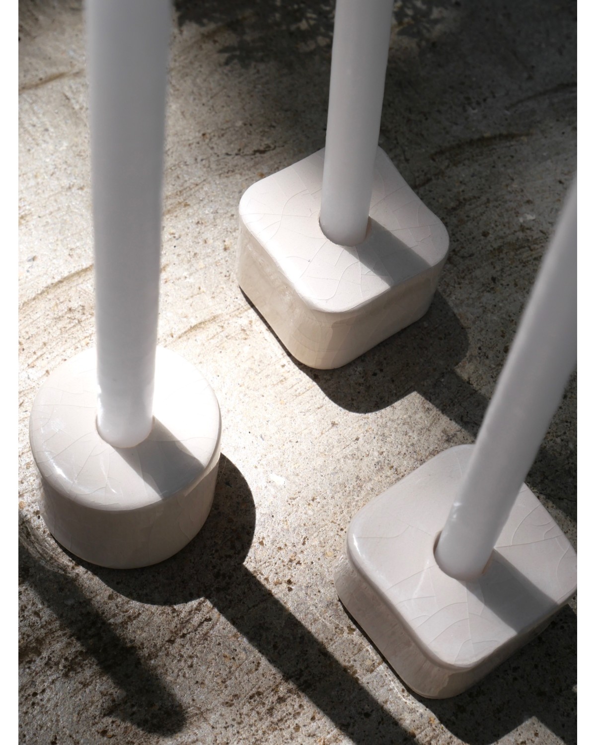 TRIO BOUGEOIRS CERAMIQUE - Craquelé