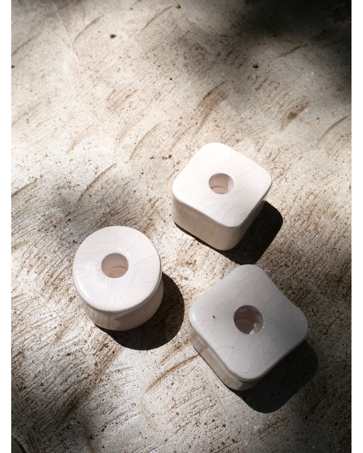 TRIO BOUGEOIRS CERAMIQUE - Craquelé