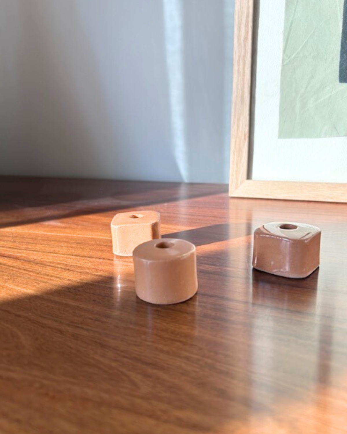 TRIO BOUGEOIRS CERAMIQUE CORAIL