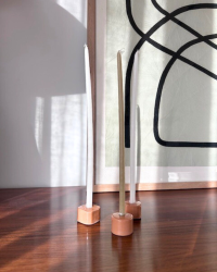 TRIO BOUGEOIRS CERAMIQUE CORAIL