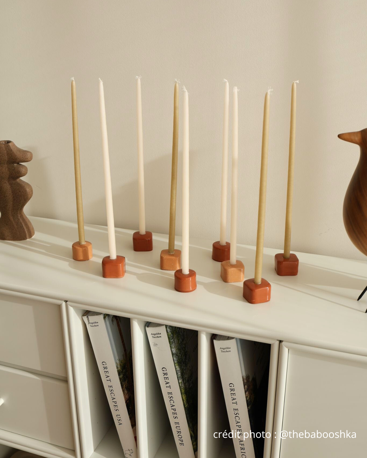 TRIO BOUGEOIRS CERAMIQUE TERRACOTTA TRIO BOUGEOIRS CERAMIQUE TERRACOTTA