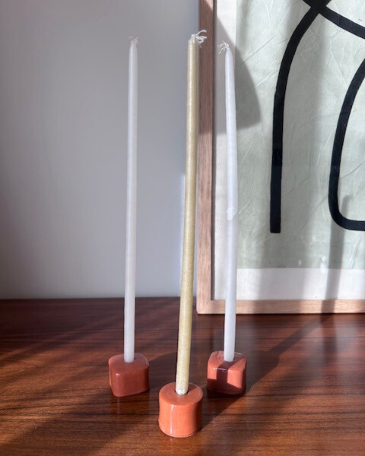 TRIO BOUGEOIRS CERAMIQUE TERRACOTTA TRIO BOUGEOIRS CERAMIQUE TERRACOTTA