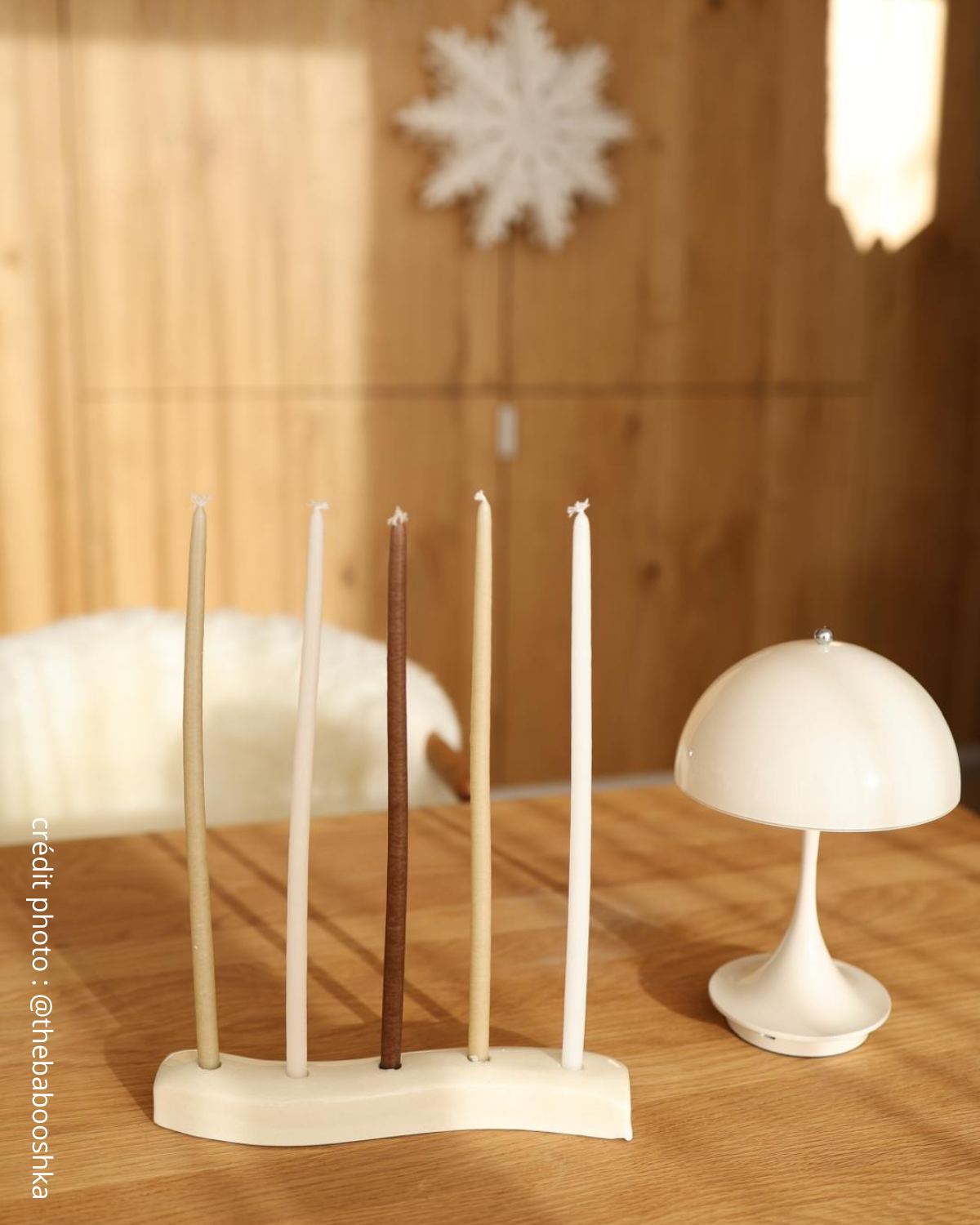 Bougeoir ondine - céramique ivoire