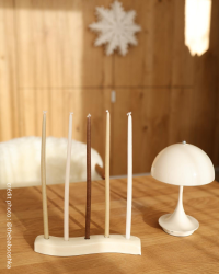 Bougeoir ondine - céramique ivoire