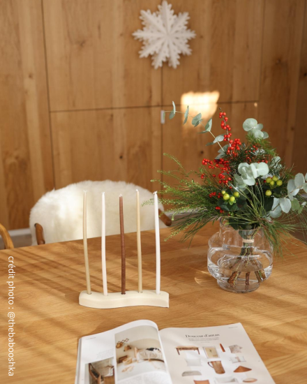 Bougeoir ondine - céramique ivoire