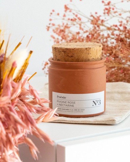 BOUGIE TERRACOTTA - Pivoine Rose et Nectarine BOUGIE TERRACOTTA - Pivoine Rose et Nectarine
